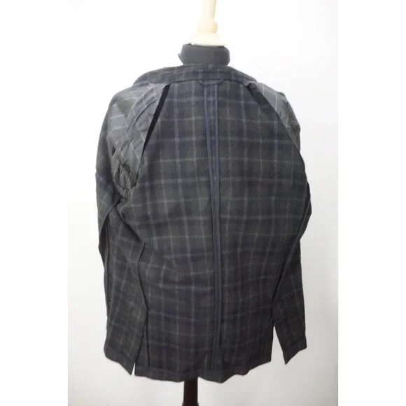 Ermenegildo Zegna CURRENT Blue Gray Flannel Elbow Pad Cashmere Blend Jacket 48R
